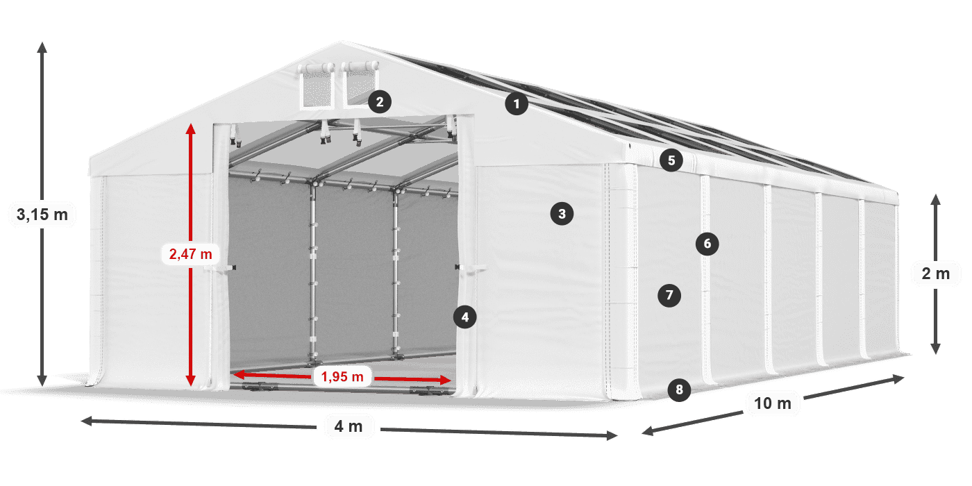 Toit: MS 580 PVC Des murs: SD 500 PVC