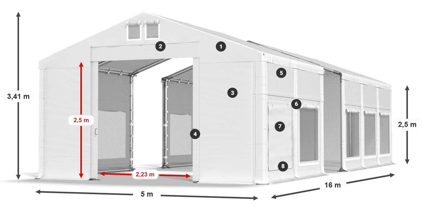 Toit: MS 580 PVC Des murs: SD 500 PVC