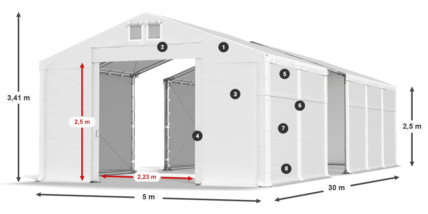 Toit: MS 580 PVC Des murs: SD 500 PVC