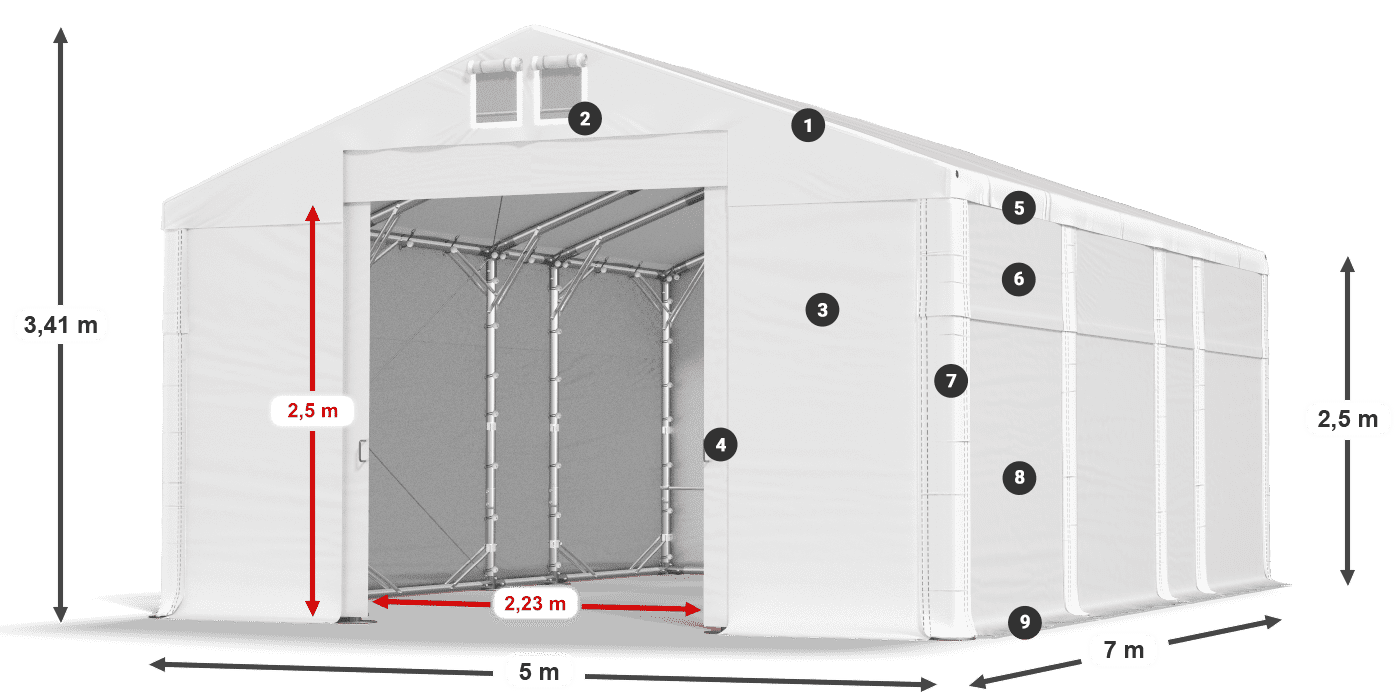 MMS 580 PVC légende 2,5m
