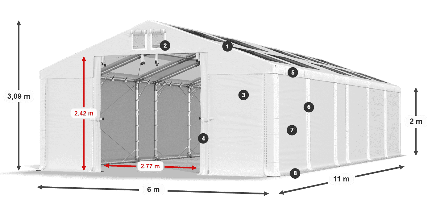 Toit: MS 580 PVC Des murs: SD 500 PVC