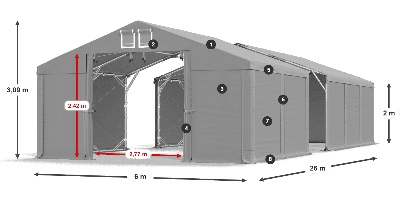 Toit: MS 580 PVC Des murs: SD 500 PVC
