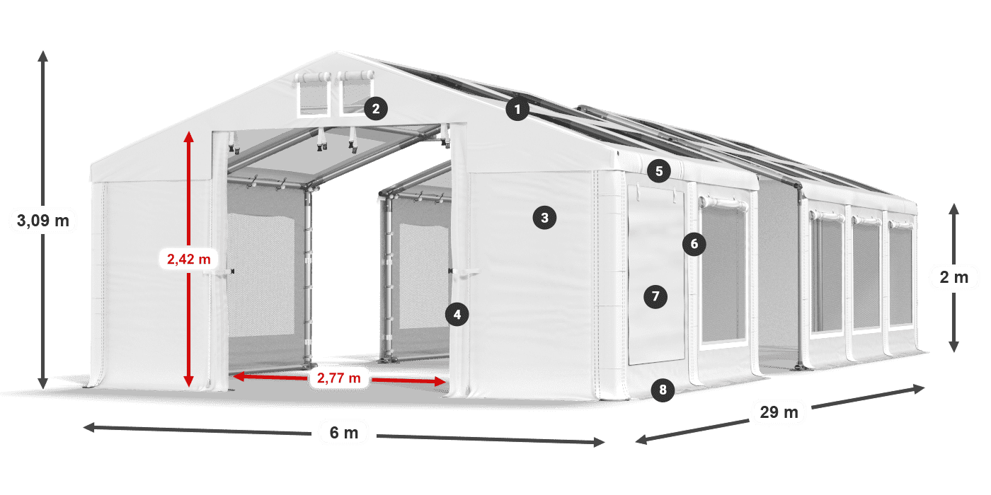 Toit: MS 580 PVC Des murs: SD 500 PVC