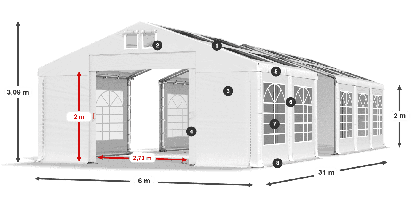 Toit: MS 580 PVC Des murs: SD 500 PVC