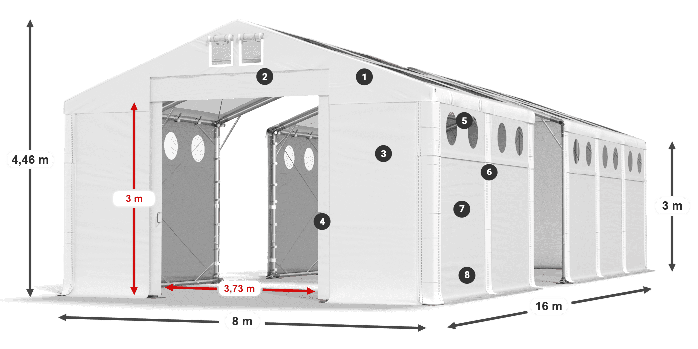 Toit: MS 580 PVC Des murs: SD 500 PVC
