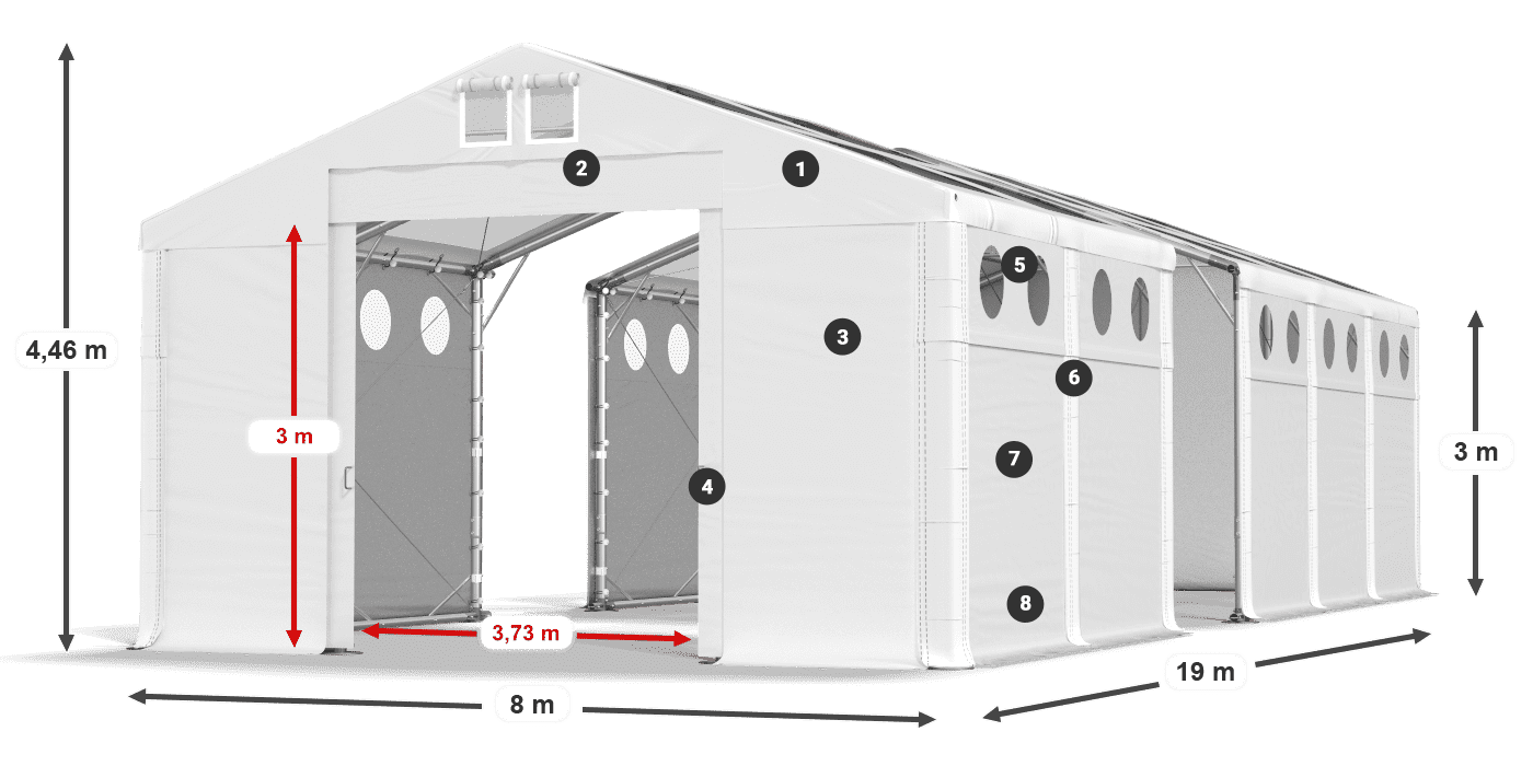 Toit: MS 580 PVC Des murs: SD 500 PVC