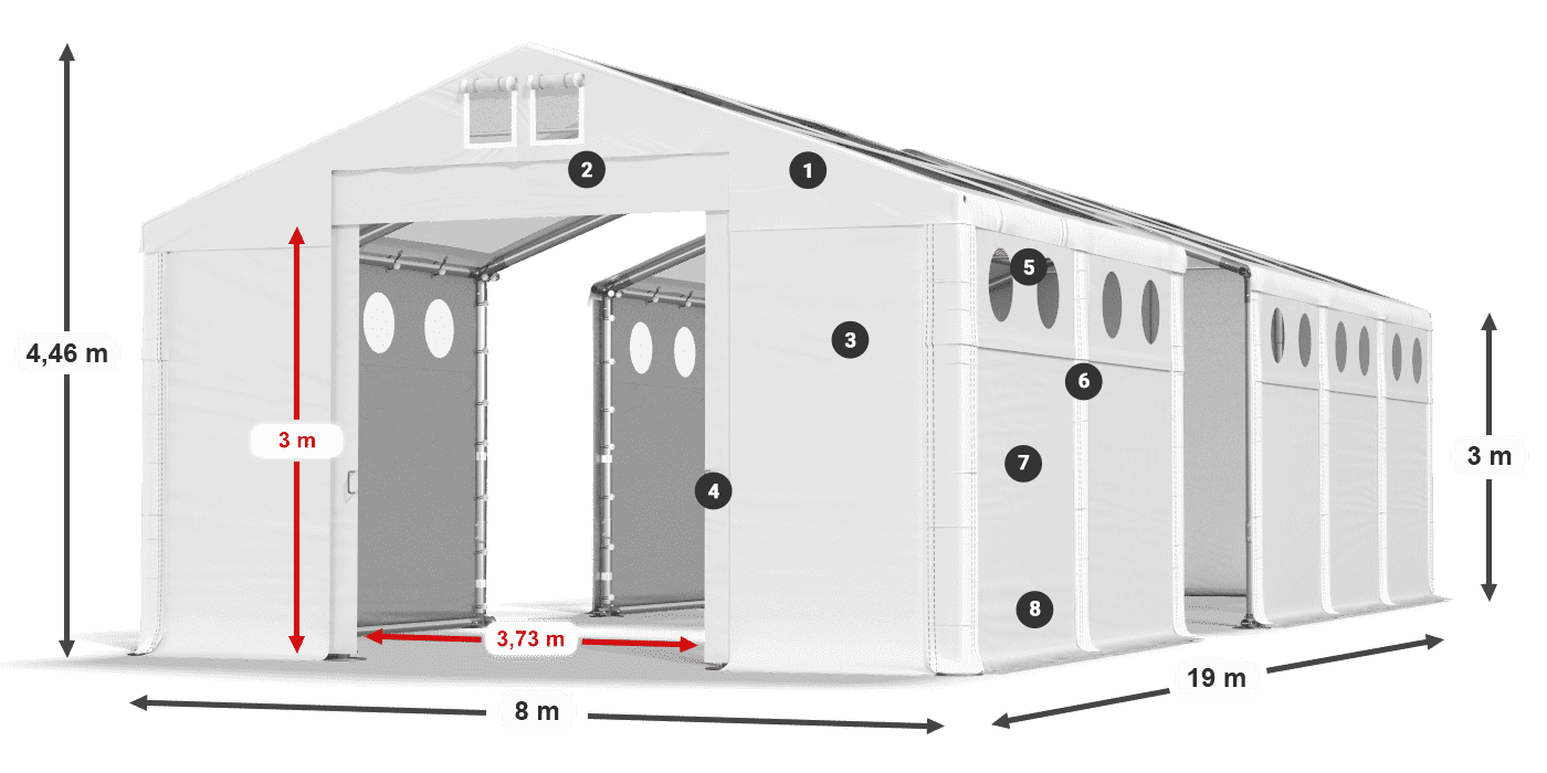 Toit: MS 580 PVC Des murs: SD 500 PVC