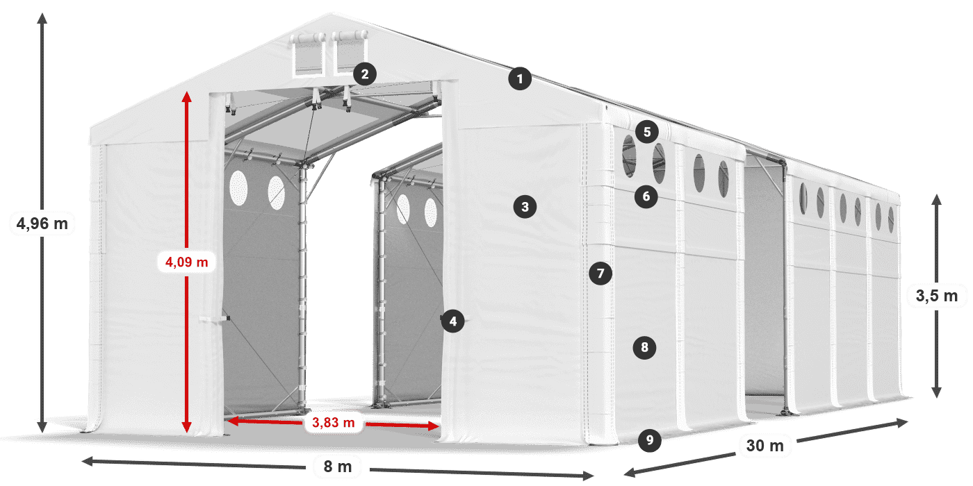 Toit: MS 580 PVC Des murs: SD 500 PVC
