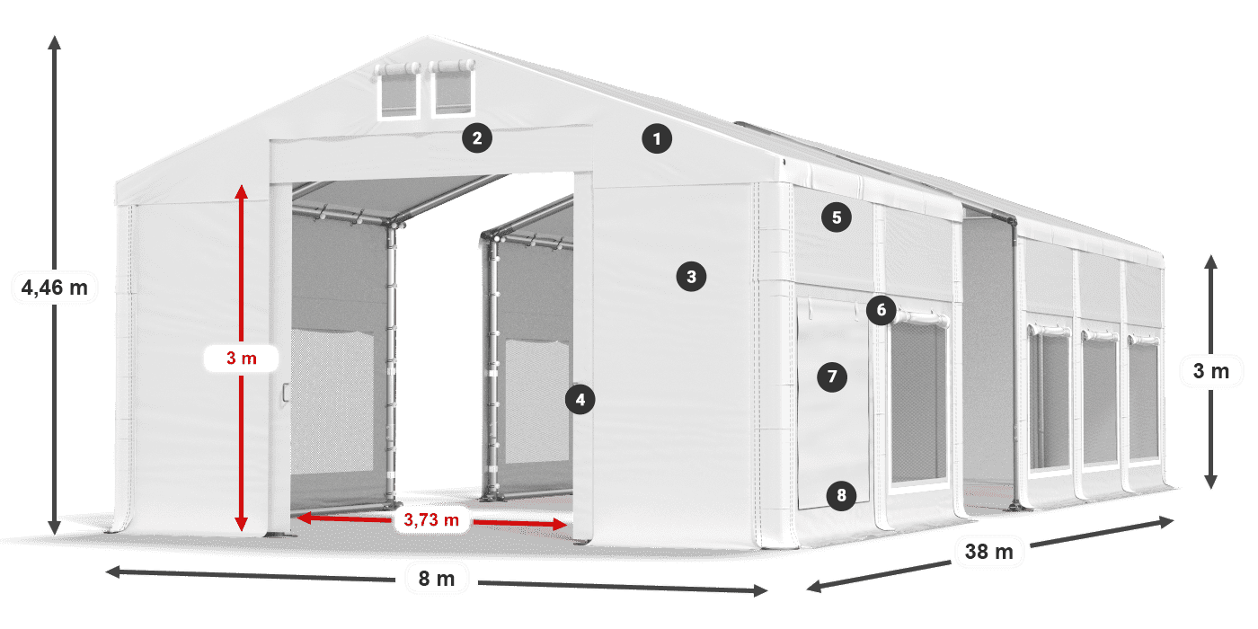 Toit: MS 580 PVC Des murs: SD 500 PVC