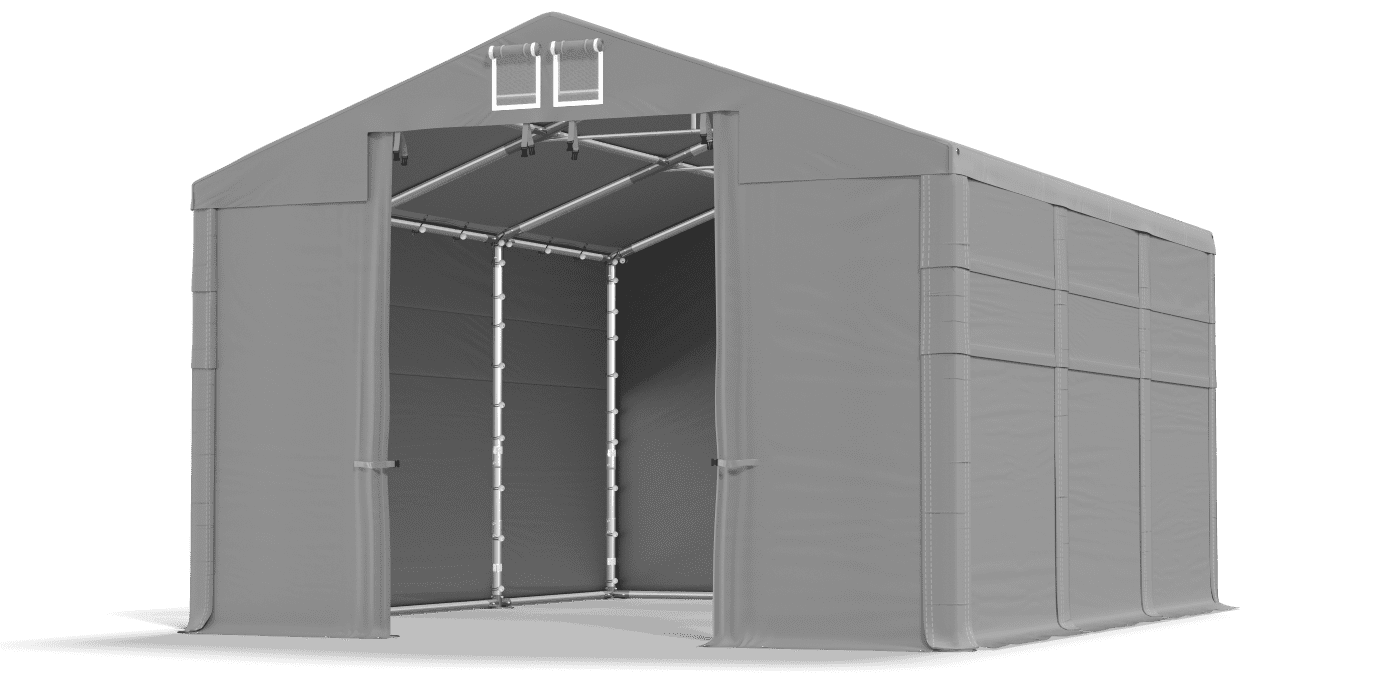 Porte de la tente ouverte