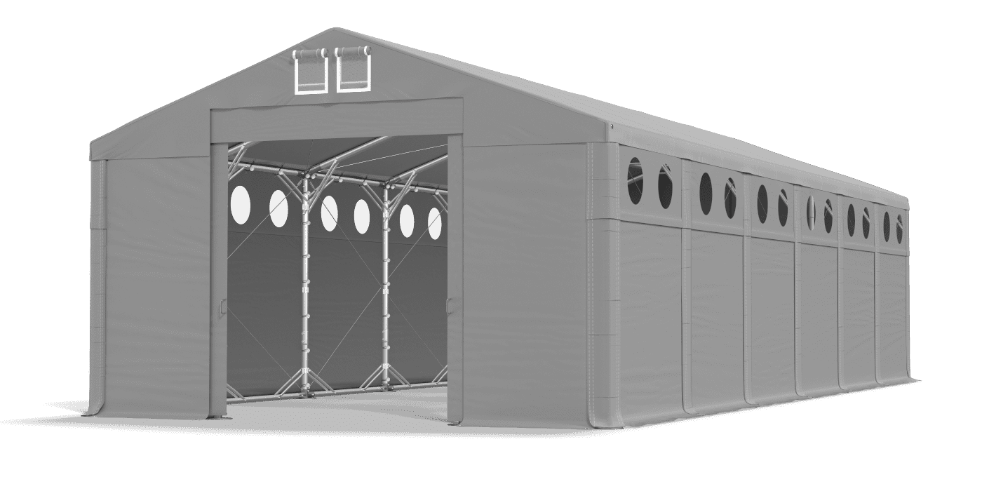 Porte de la tente ouverte