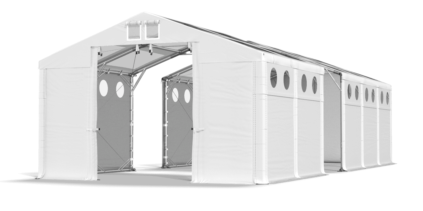 Porte de la tente ouverte