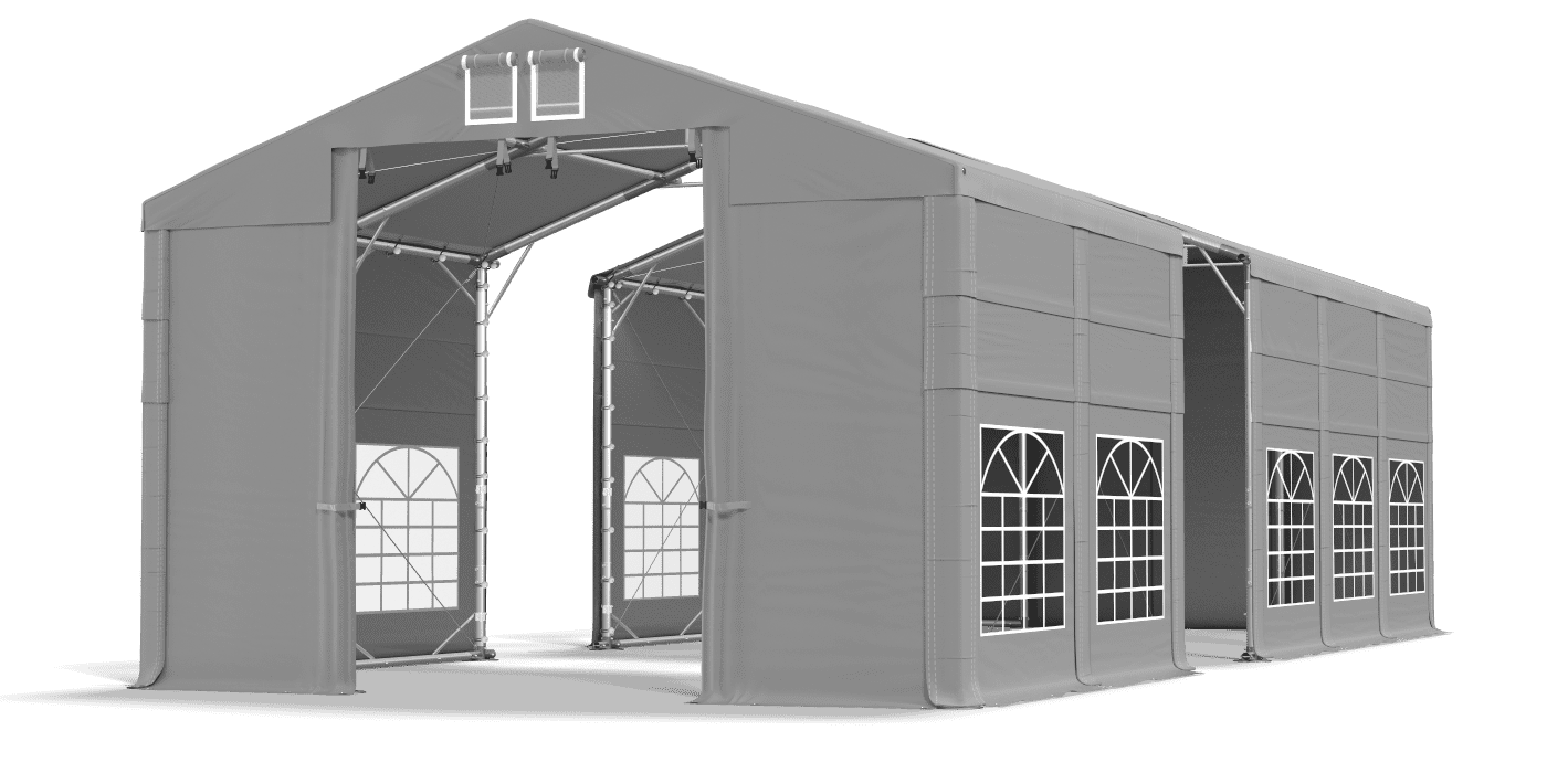 Porte de la tente ouverte