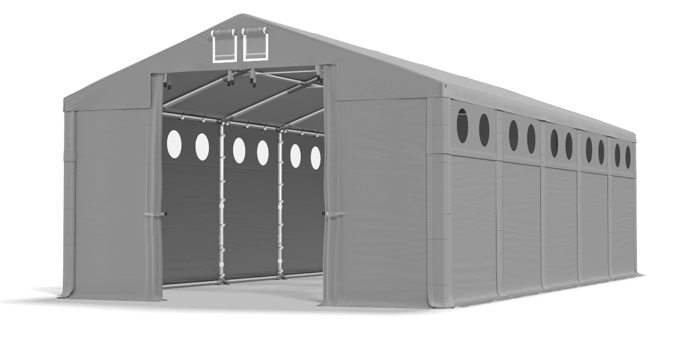 Porte de la tente ouverte