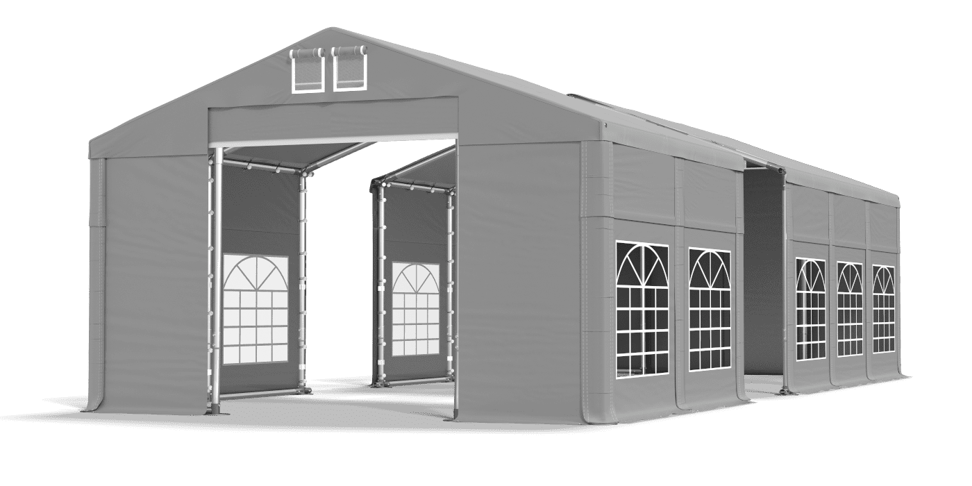 Porte de la tente ouverte