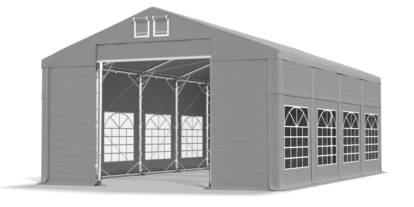 Porte de la tente ouverte