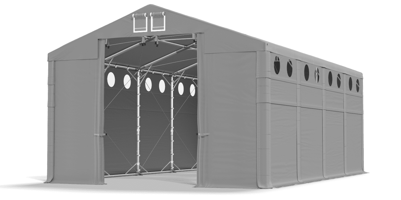 Porte de la tente ouverte